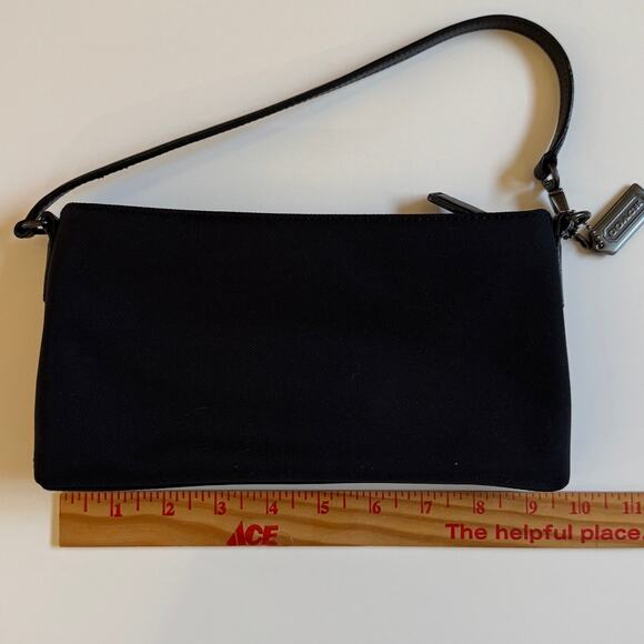 Vintage Coach Black Nylon Mini Shoulder Clutch Bag Removable Strap EUC Evening - Picture 12 of 13
